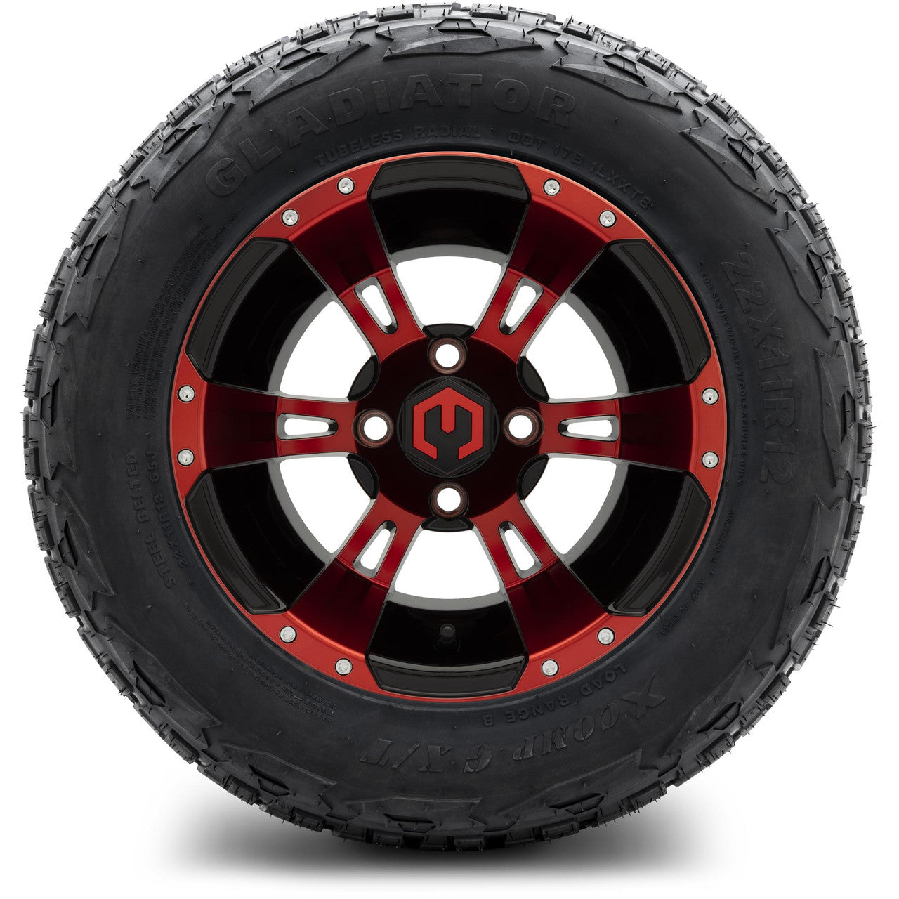 12" MODZ Ambush Red & Black - Tire and Wheel Combo