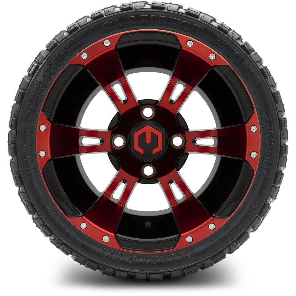 12" MODZ Ambush Red & Black - Tire and Wheel Combo