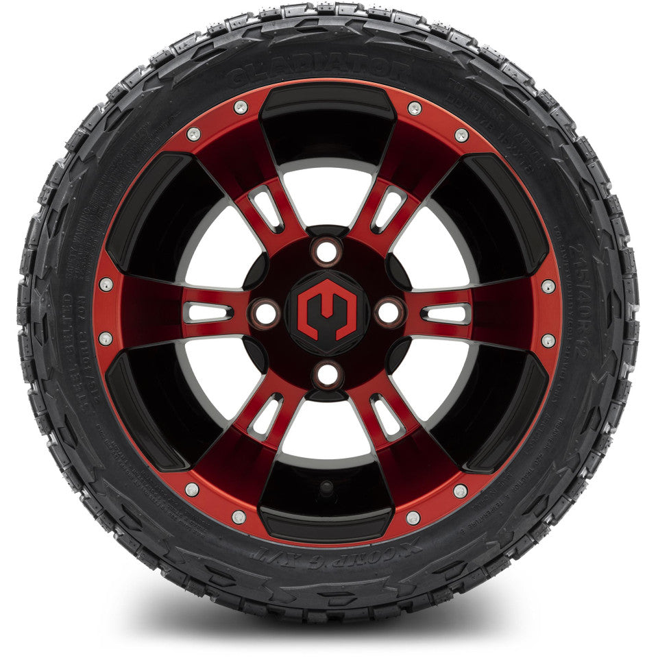 12" MODZ Ambush Red & Black - Tire and Wheel Combo