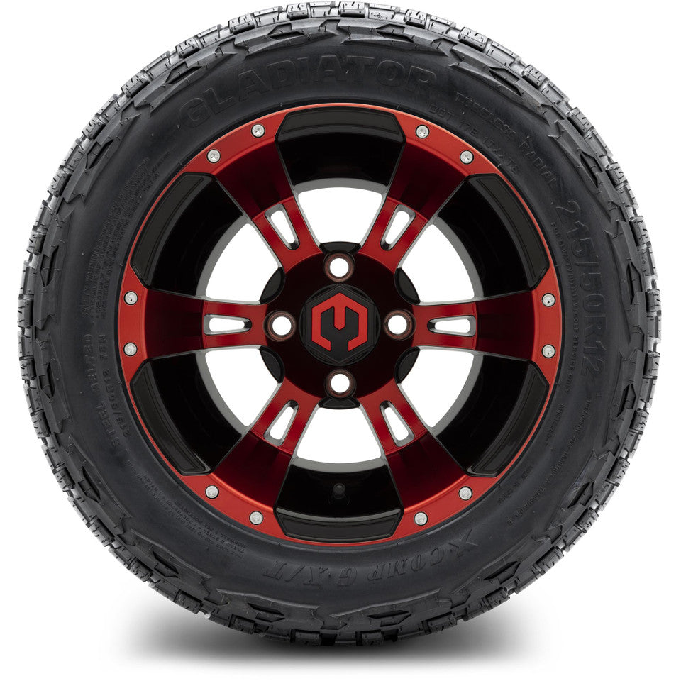 12" MODZ Ambush Red & Black - Tire and Wheel Combo