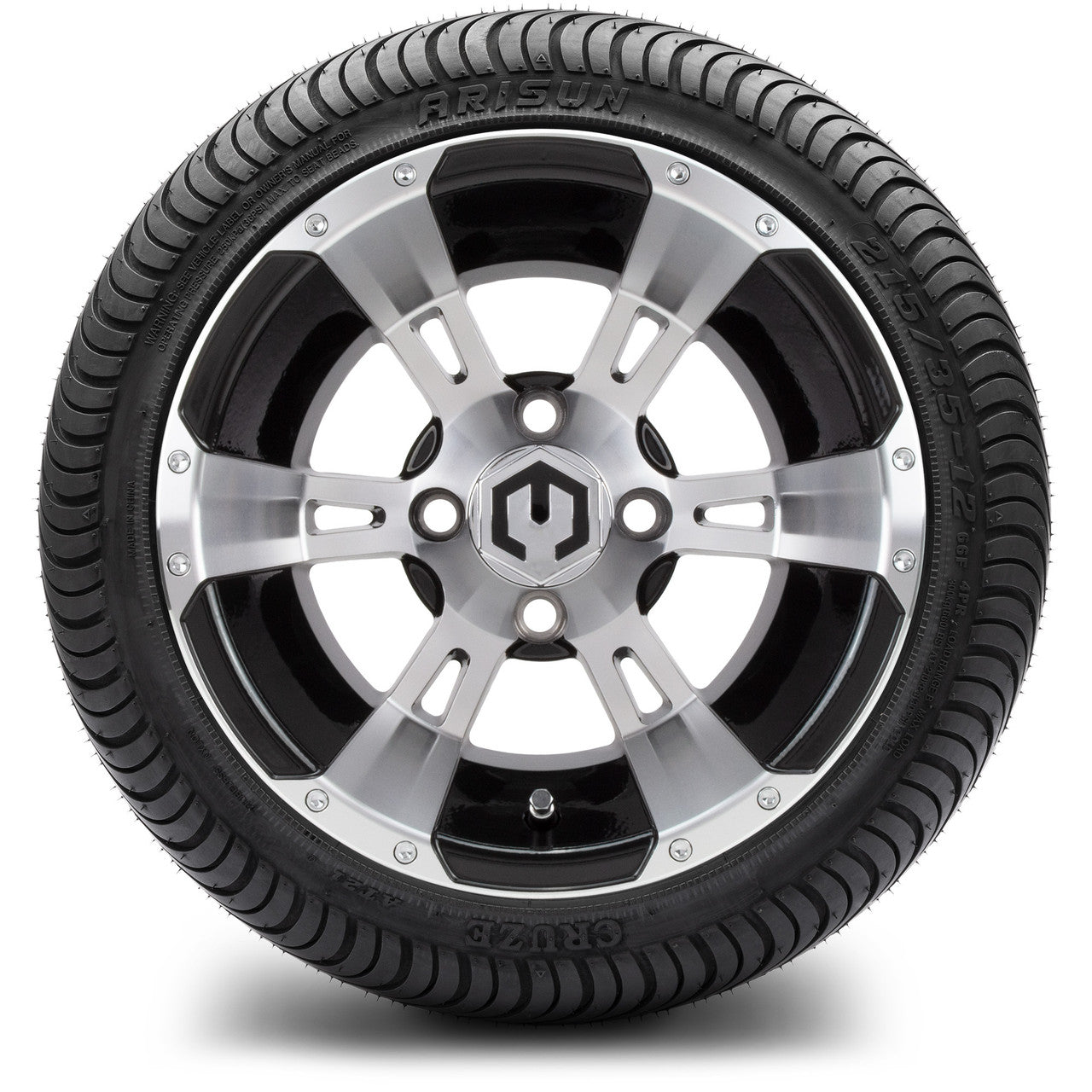 12" MODZ Ambush Machined Black- Tire and Wheel Combo