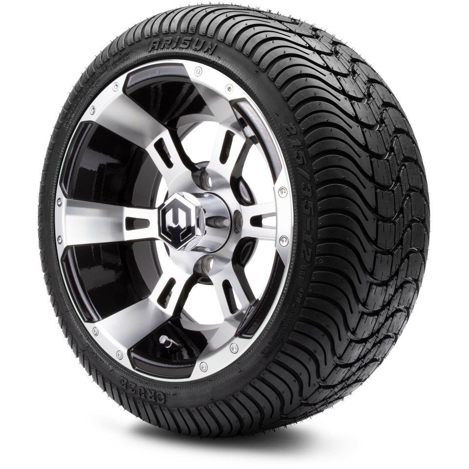 12" MODZ Ambush Machined Black- Tire and Wheel Combo