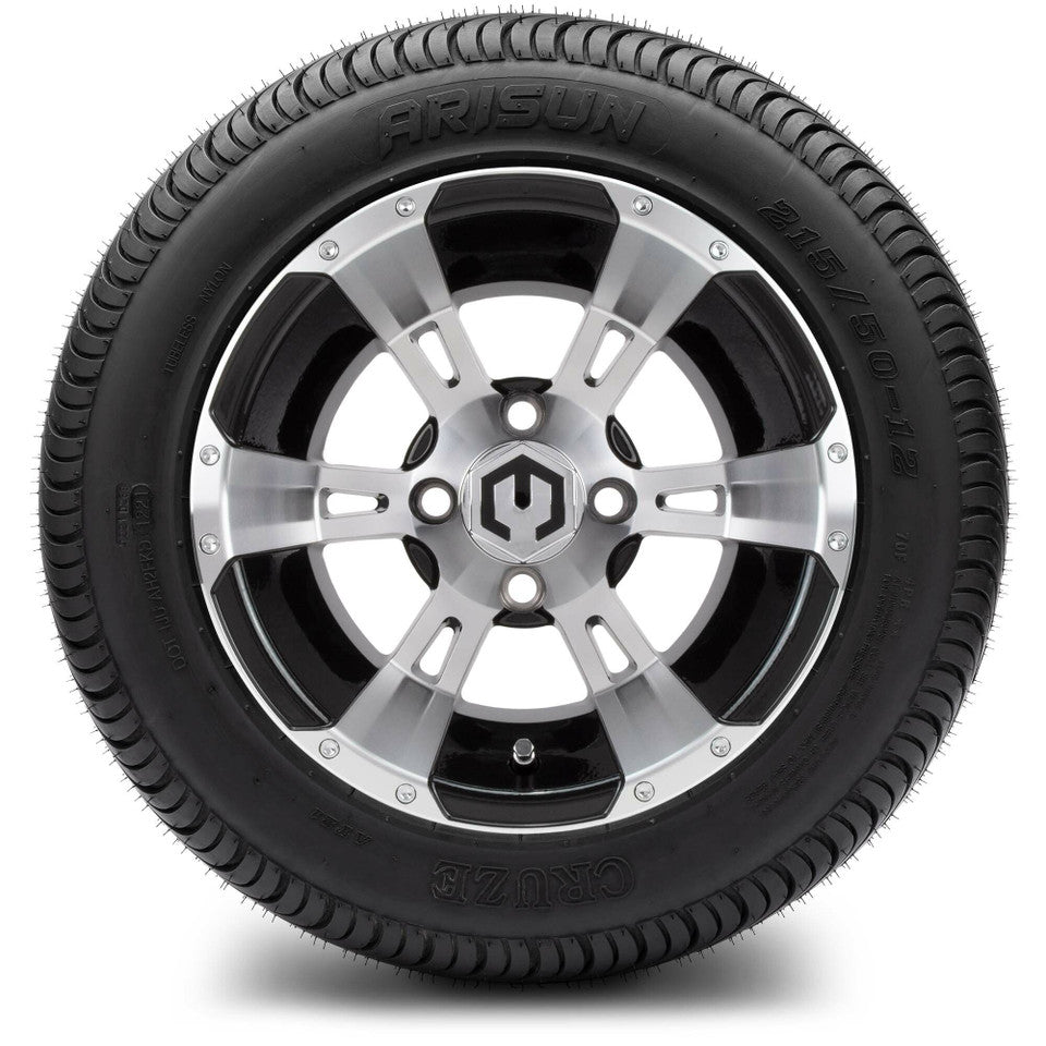 12" MODZ Ambush Machined Black- Tire and Wheel Combo