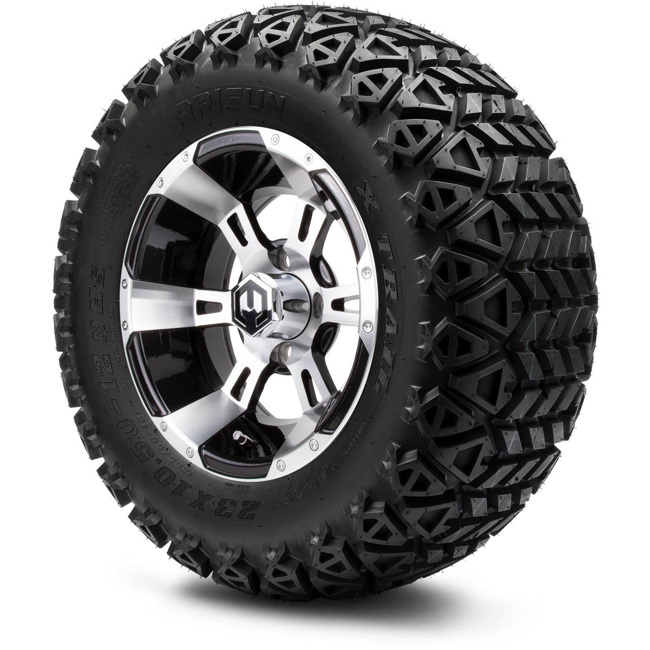 12" MODZ Ambush Machined Black- Tire and Wheel Combo