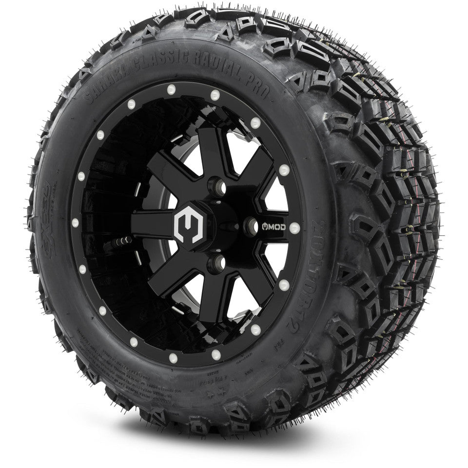 12" MODZ Ambush Glossy Black - Tire and Wheel Combo