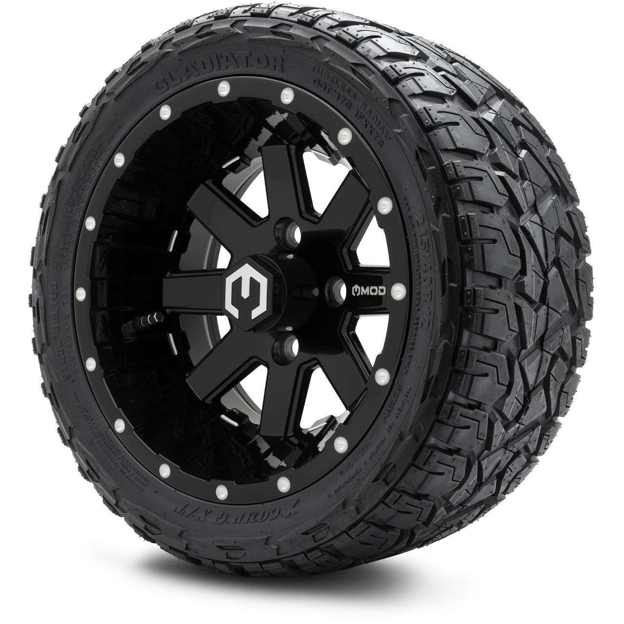 12" MODZ Ambush Glossy Black - Tire and Wheel Combo