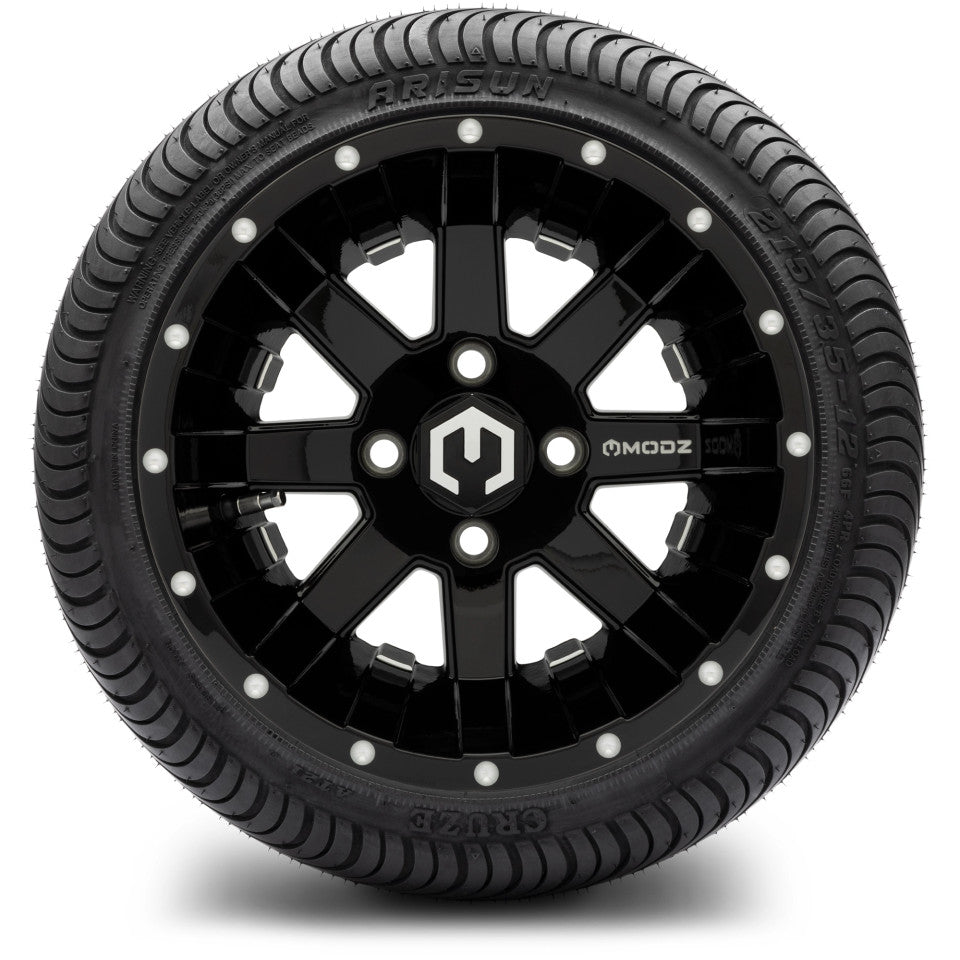 12" MODZ Ambush Glossy Black - Tire and Wheel Combo