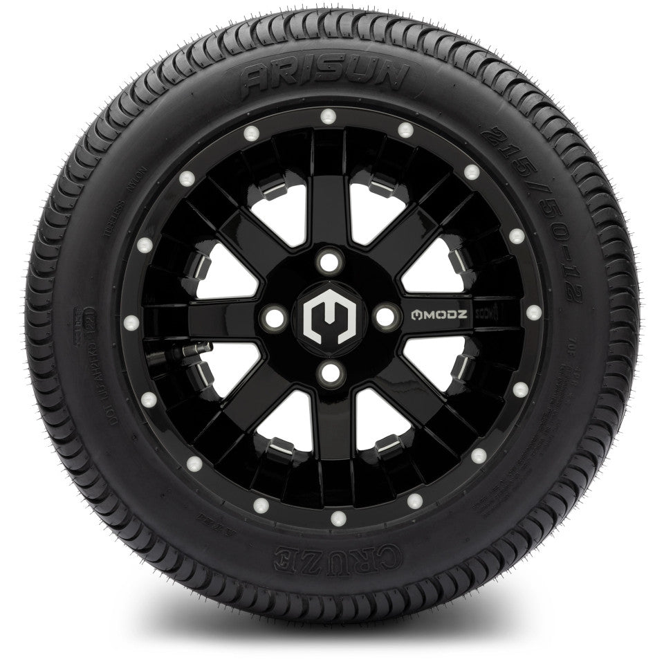 12" MODZ Ambush Glossy Black - Tire and Wheel Combo
