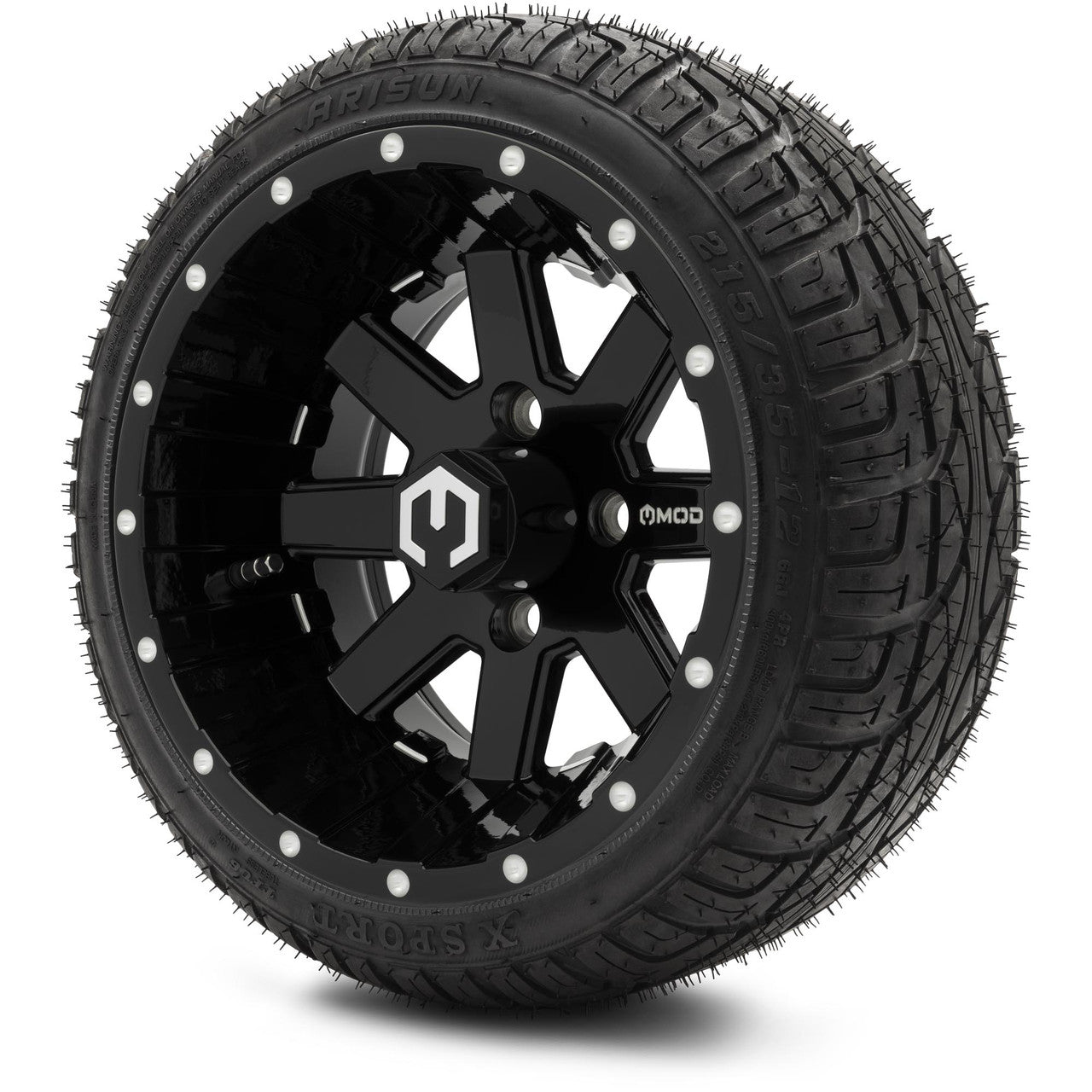 12" MODZ Ambush Glossy Black - Tire and Wheel Combo