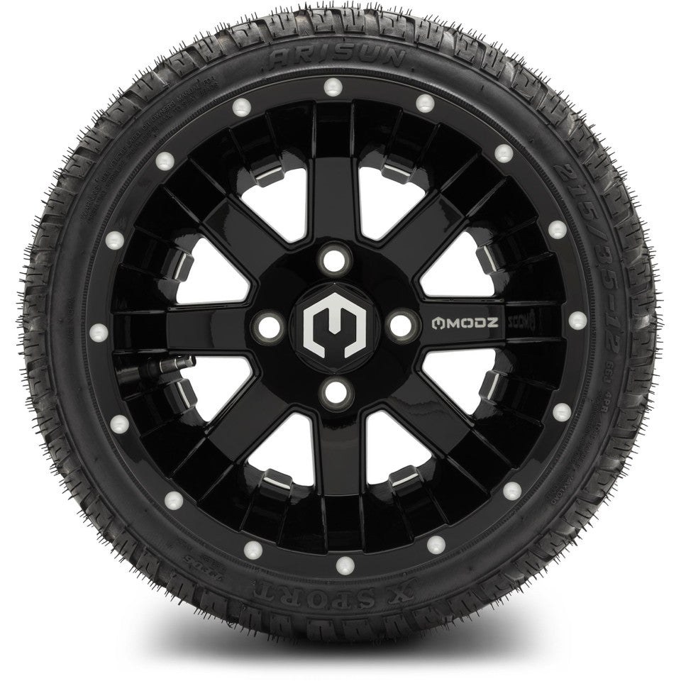 12" MODZ Ambush Glossy Black - Tire and Wheel Combo