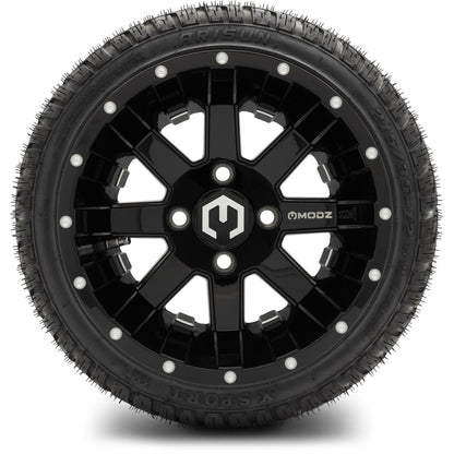 12" MODZ Assault Glossy Black - Tire and Wheel Combo