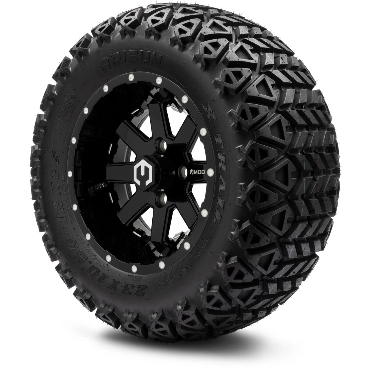 12" MODZ Ambush Glossy Black - Tire and Wheel Combo