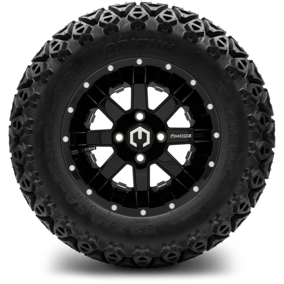 12" MODZ Ambush Glossy Black - Tire and Wheel Combo