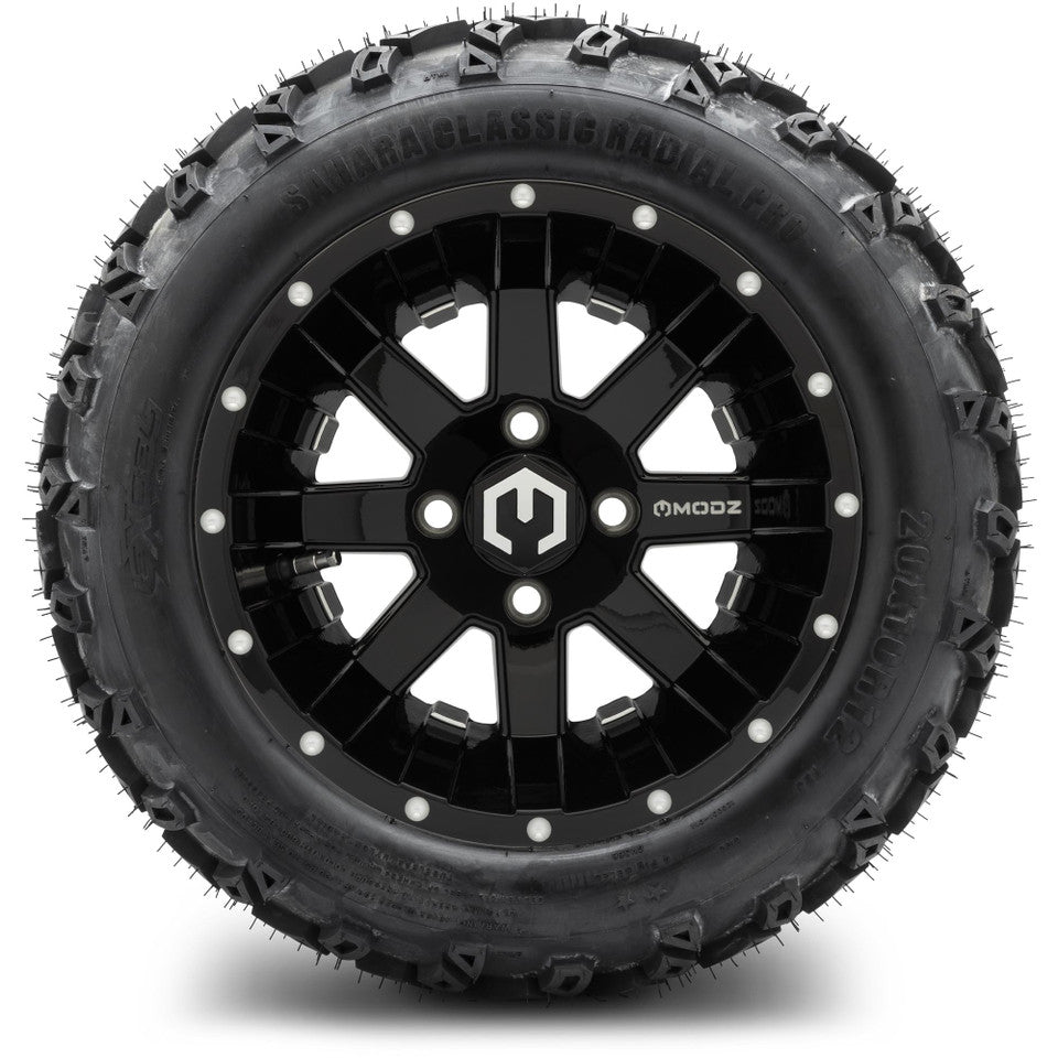 12" MODZ Ambush Glossy Black - Tire and Wheel Combo