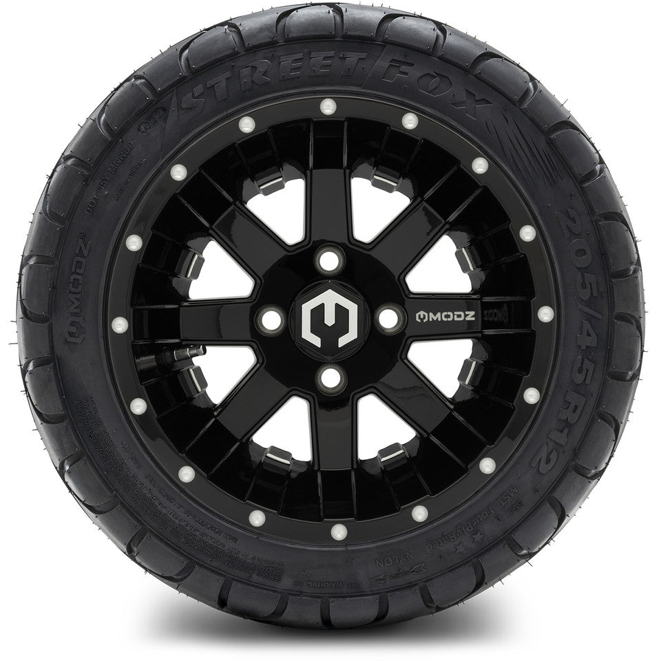 12" MODZ Ambush Glossy Black - Tire and Wheel Combo