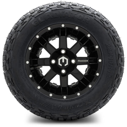 12" MODZ Assault Glossy Black - Tire and Wheel Combo