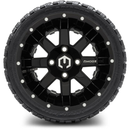 12" MODZ Assault Glossy Black - Tire and Wheel Combo