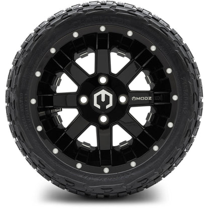 12" MODZ Assault Glossy Black - Tire and Wheel Combo