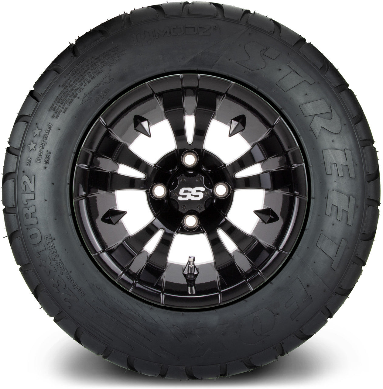 12" MODZ Vampire Glossy Black - Tire and Wheel Combo