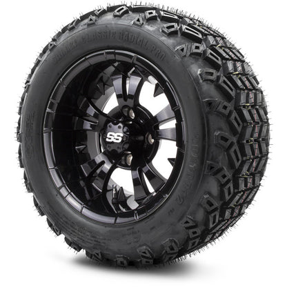12" MODZ Vampire Glossy Black - Tire and Wheel Combo