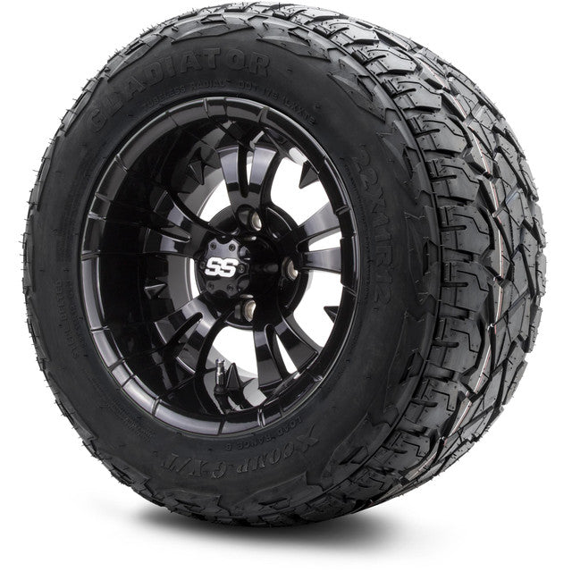 12" MODZ Vampire Glossy Black - Tire and Wheel Combo