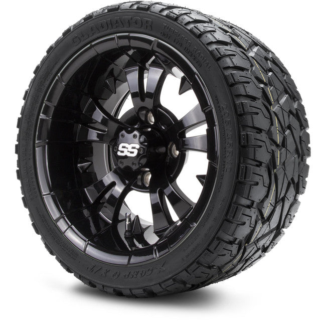 12" MODZ Vampire Glossy Black - Tire and Wheel Combo