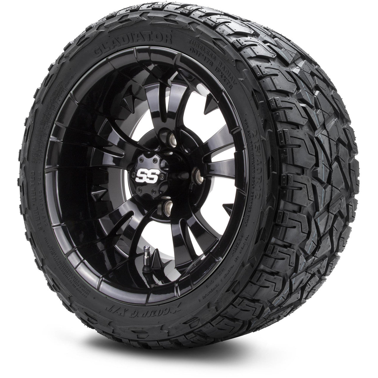 12" MODZ Vampire Glossy Black - Tire and Wheel Combo