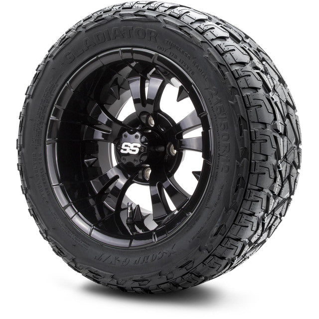 12" MODZ Vampire Glossy Black - Tire and Wheel Combo