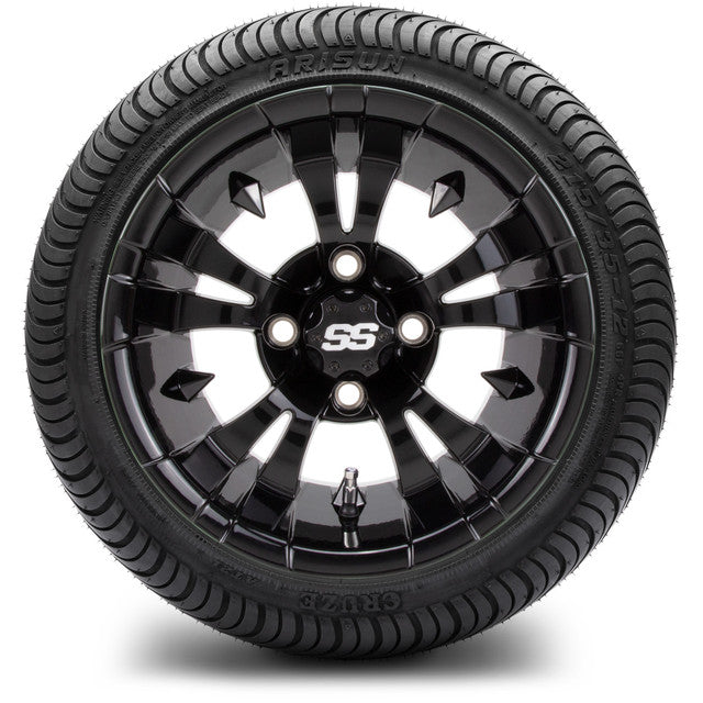 12" MODZ Vampire Glossy Black - Tire and Wheel Combo