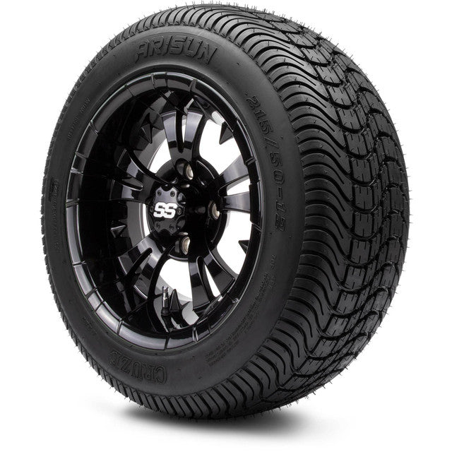 12" MODZ Vampire Glossy Black - Tire and Wheel Combo
