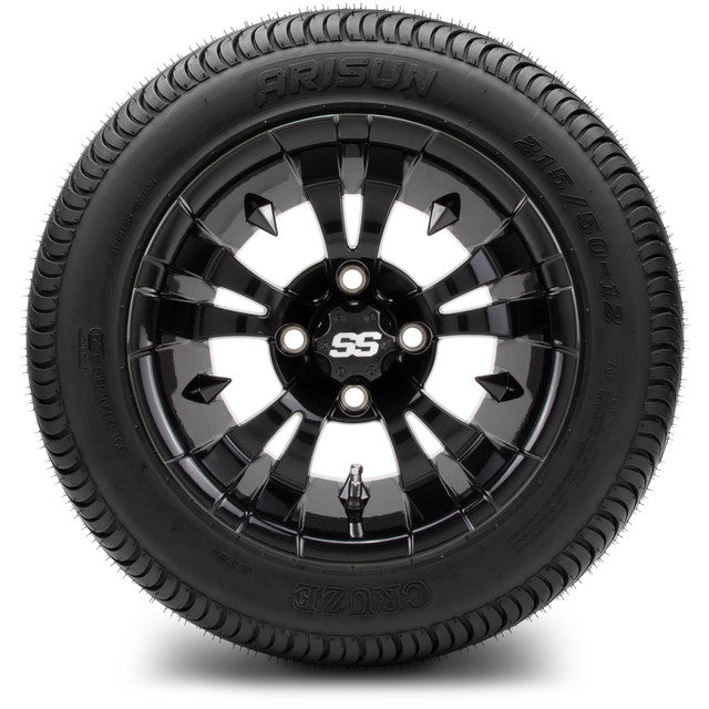 12" MODZ Vampire Glossy Black - Tire and Wheel Combo