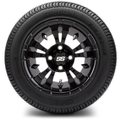 12" MODZ Vampire Glossy Black - Tire and Wheel Combo