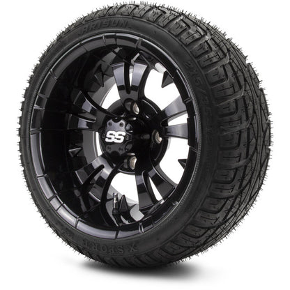 12" MODZ Vampire Glossy Black - Tire and Wheel Combo