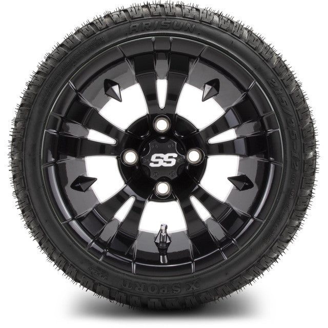 12" MODZ Vampire Glossy Black - Tire and Wheel Combo
