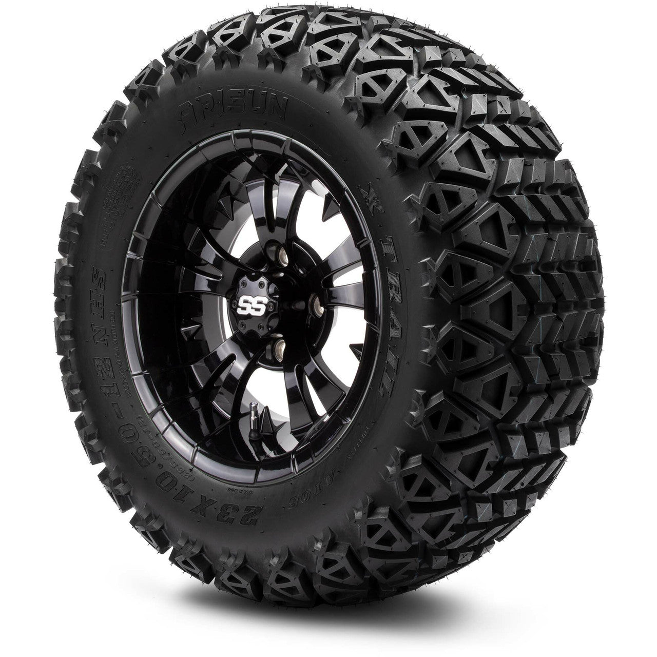 12" MODZ Vampire Glossy Black - Tire and Wheel Combo