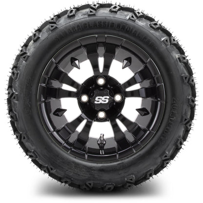 12" MODZ Vampire Glossy Black - Tire and Wheel Combo