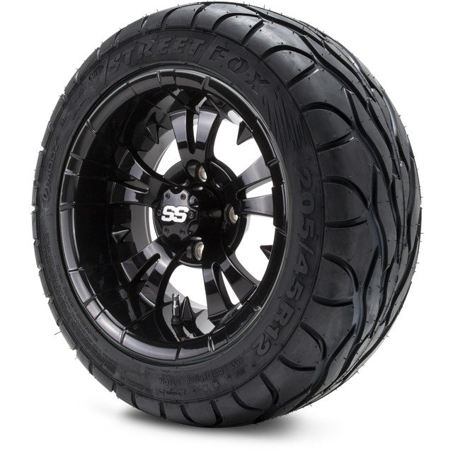 12" MODZ Vampire Glossy Black - Tire and Wheel Combo