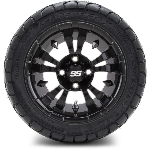 12" MODZ Vampire Glossy Black - Tire and Wheel Combo