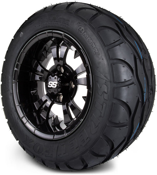 12" MODZ Vampire Glossy Black - Tire and Wheel Combo