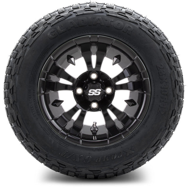 12" MODZ Vampire Glossy Black - Tire and Wheel Combo