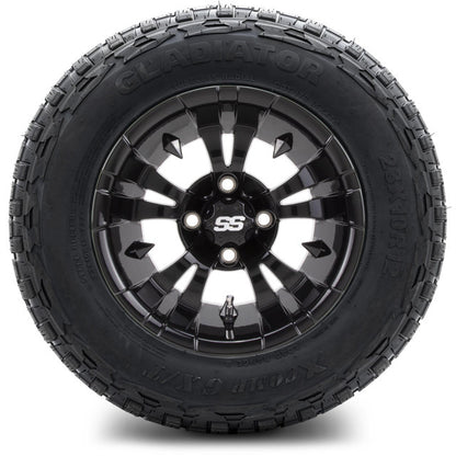 12" MODZ Vampire Glossy Black - Tire and Wheel Combo