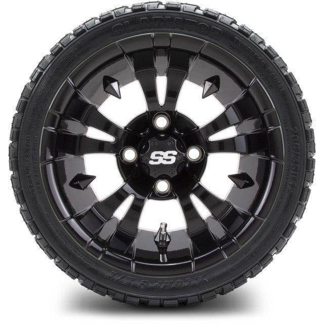 12" MODZ Vampire Glossy Black - Tire and Wheel Combo