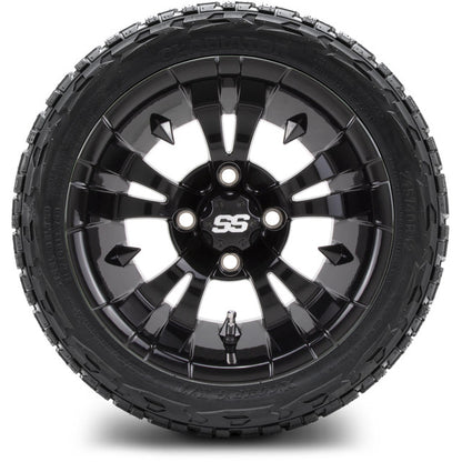 12" MODZ Vampire Glossy Black - Tire and Wheel Combo