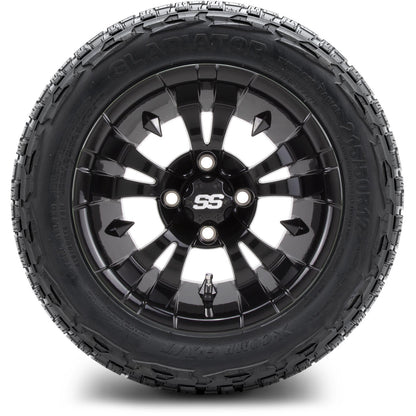 12" MODZ Vampire Glossy Black - Tire and Wheel Combo
