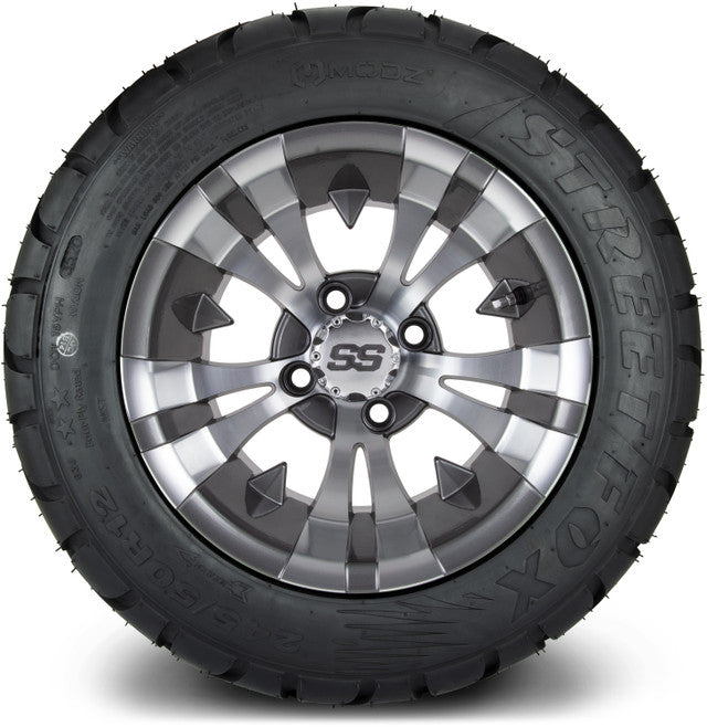 12" MODZ Vampire Gunmetal - Tire and Wheel Combo
