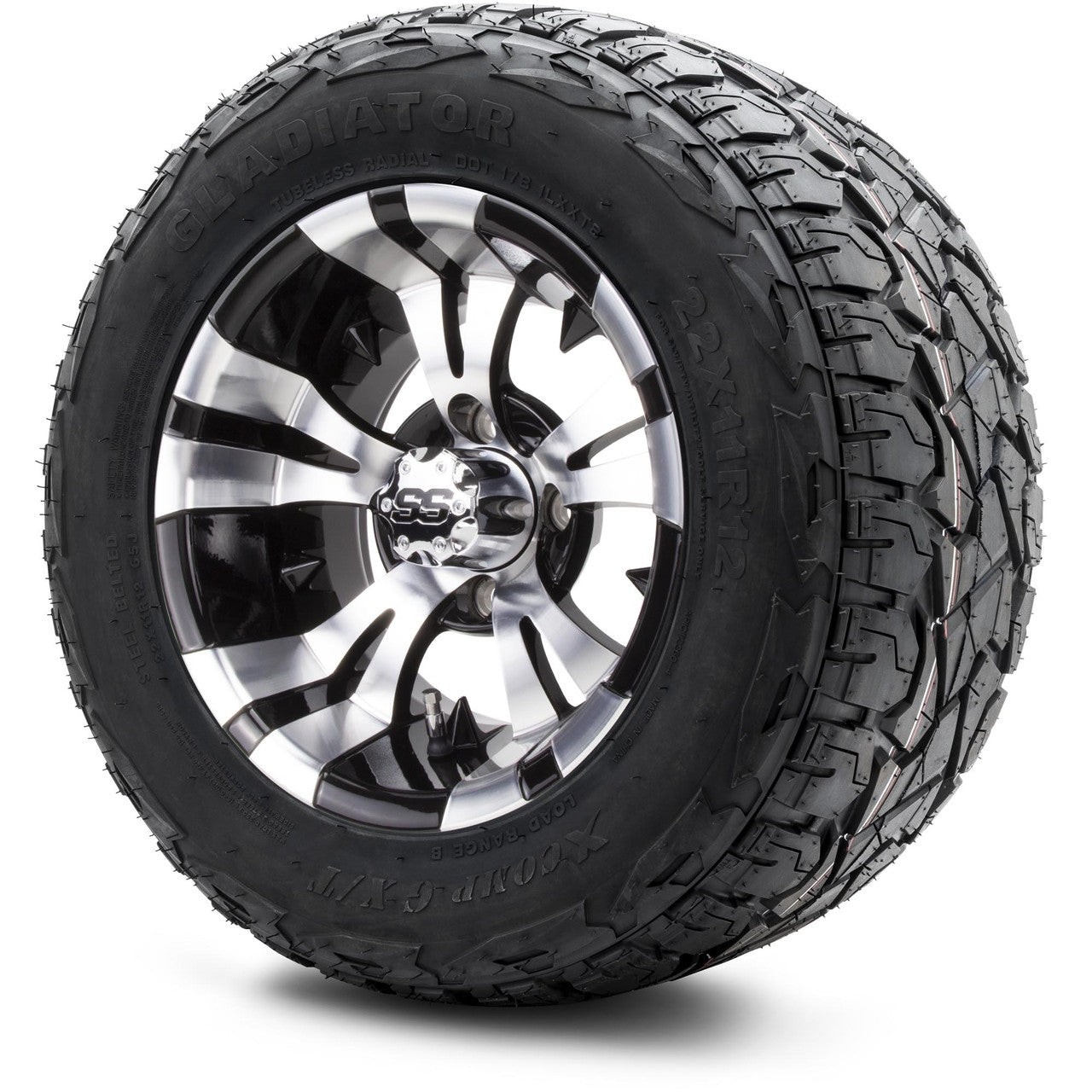 12" MODZ Vampire Machined Black - Tire and Wheel Combo