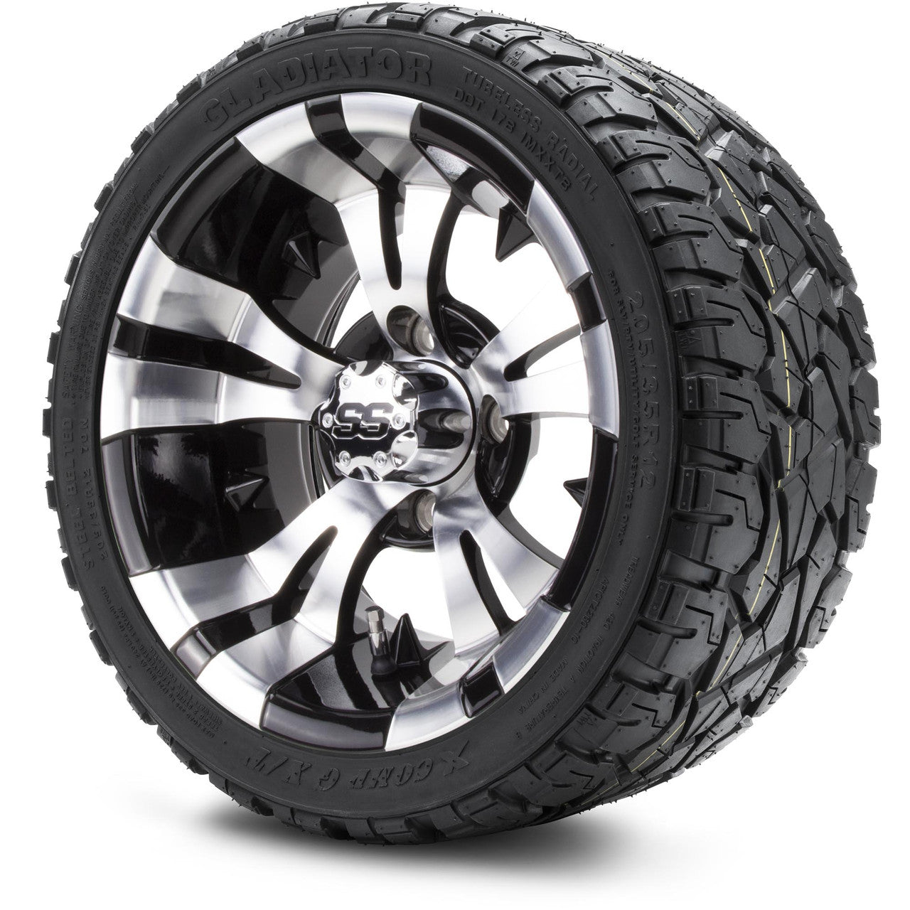 12" MODZ Vampire Machined Black - Tire and Wheel Combo