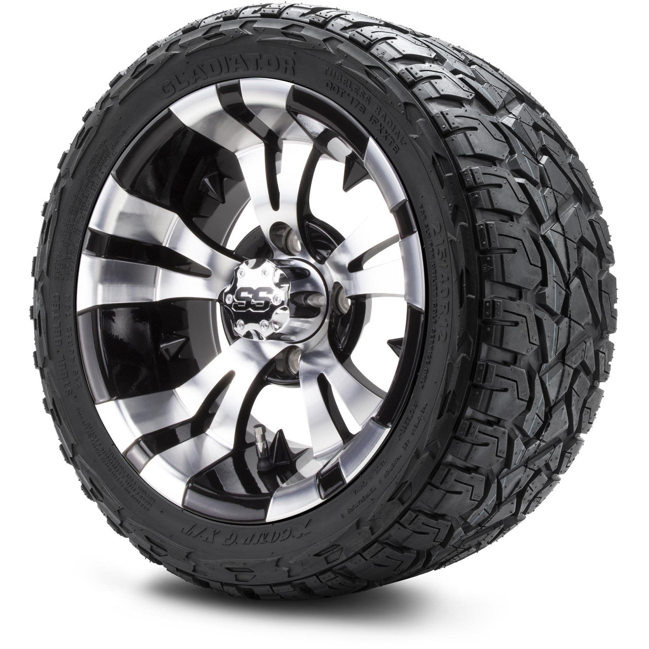 12" MODZ Vampire Machined Black - Tire and Wheel Combo