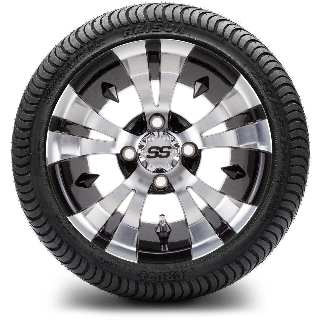 12" MODZ Vampire Machined Black - Tire and Wheel Combo