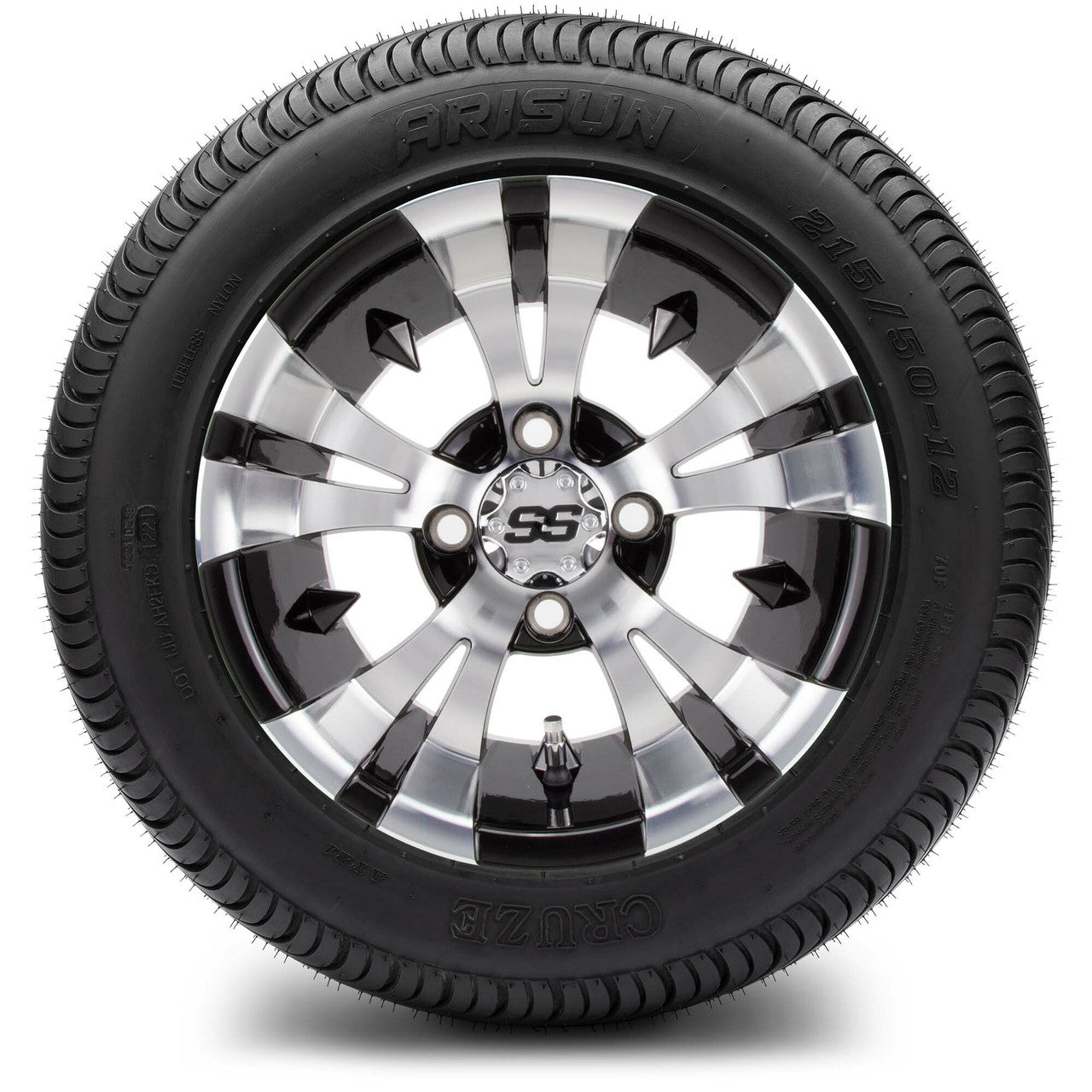 12" MODZ Vampire Machined Black - Tire and Wheel Combo